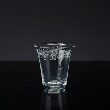 VINGLAS, SNAPSGLAS samt VATTENGLAS, 7+13+6=26 delar, "Enhörna", IKEA:s 1700-talserie, 1994.