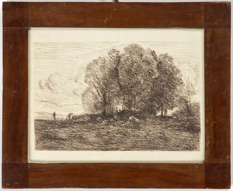 JEAN BAPTISTE CAMILLE COROT, etching.