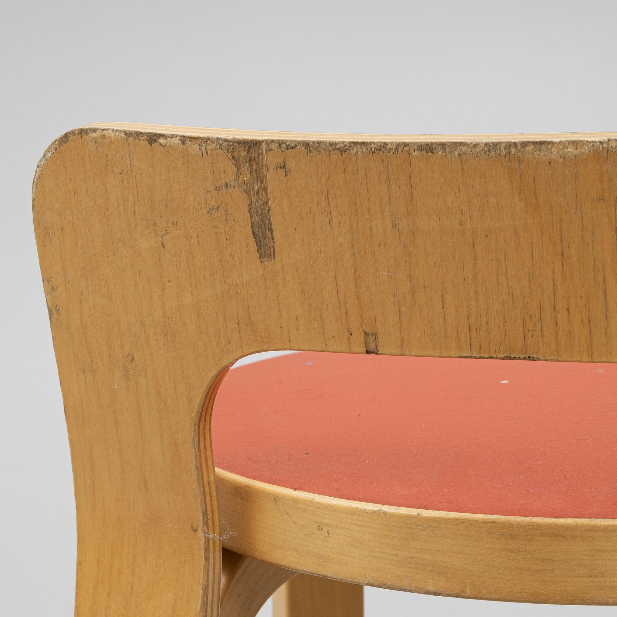 Alvar Aalto, bar stools, a pair, model K65, Artek, 2002.