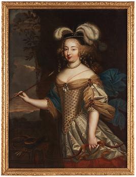 221. Pierre Mignard, Porträtt föreställande Madame de Montespan klädd som jaktgudinnan Diana.