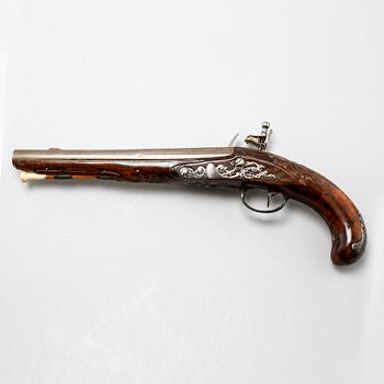 A flintlock gun, probably 18th century.