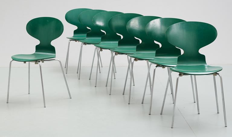 STOLAR, 8 st. Myran. Arne Jacobsen, Fritz Hansen, Danmark.