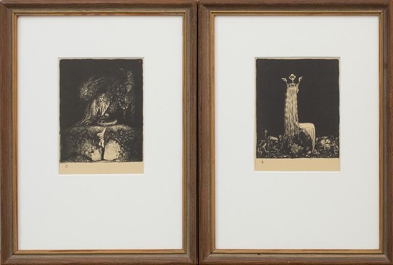 JOHN BAUER, 2 st, litografier.