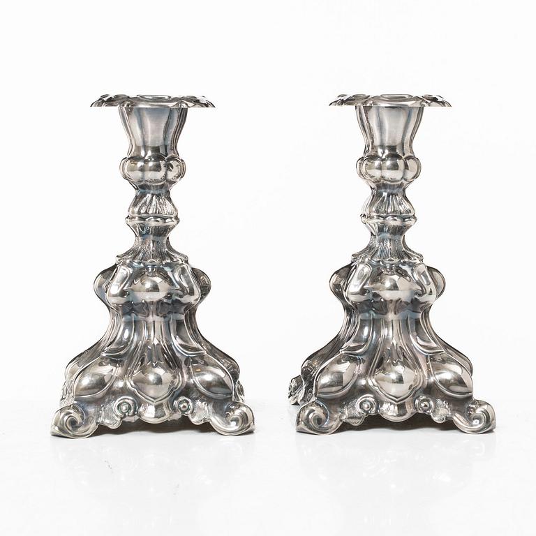 Candelsticks, a pair, silver, TESI, Gothenburg, 1959.