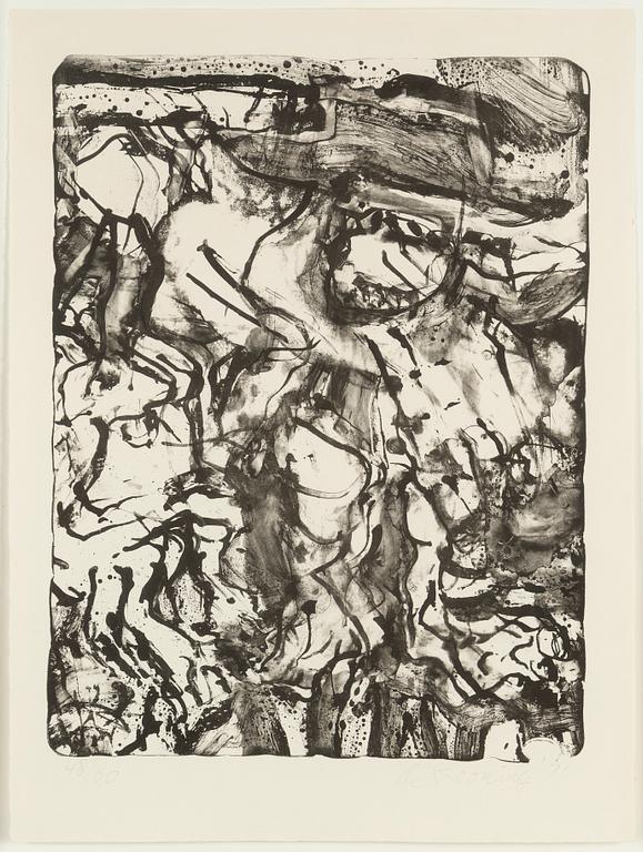Willem de Kooning, litografi, 1971, signerad 48/60.