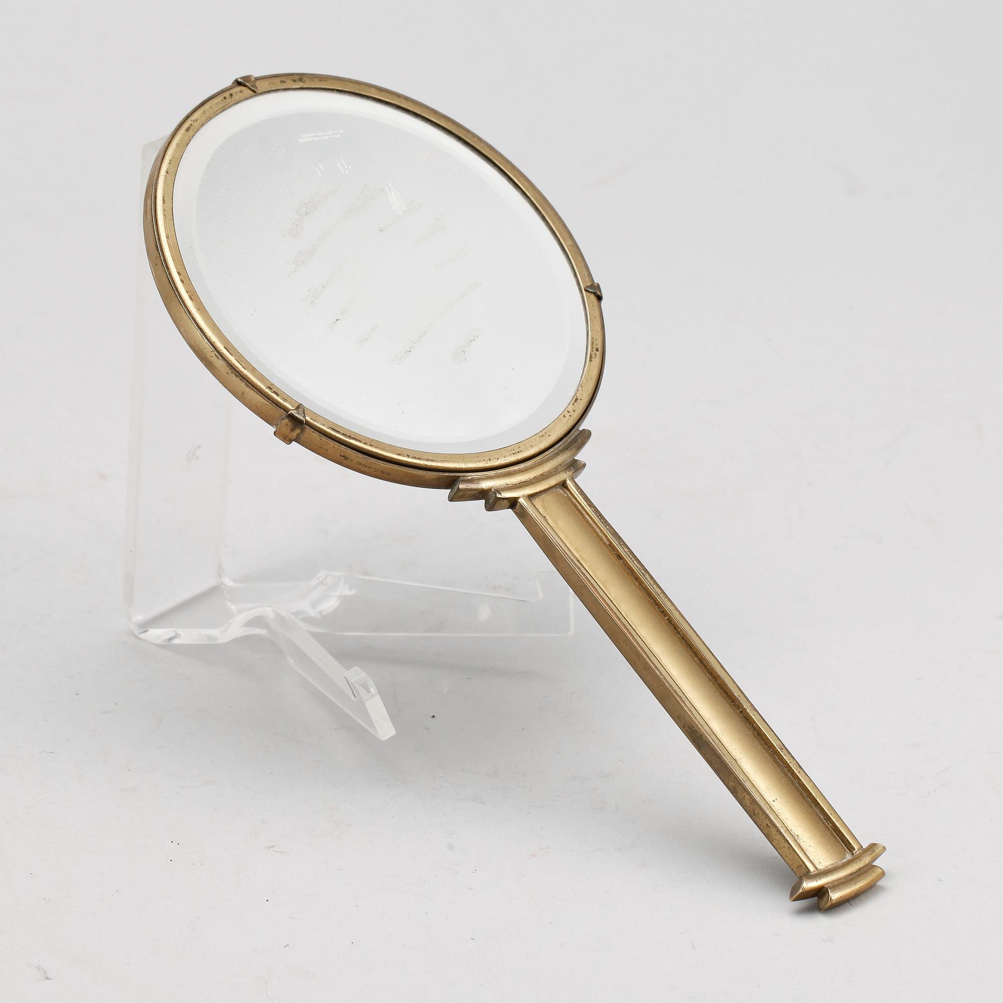 HANDSPEGEL, mässing, art deco, 1920/30-tal.