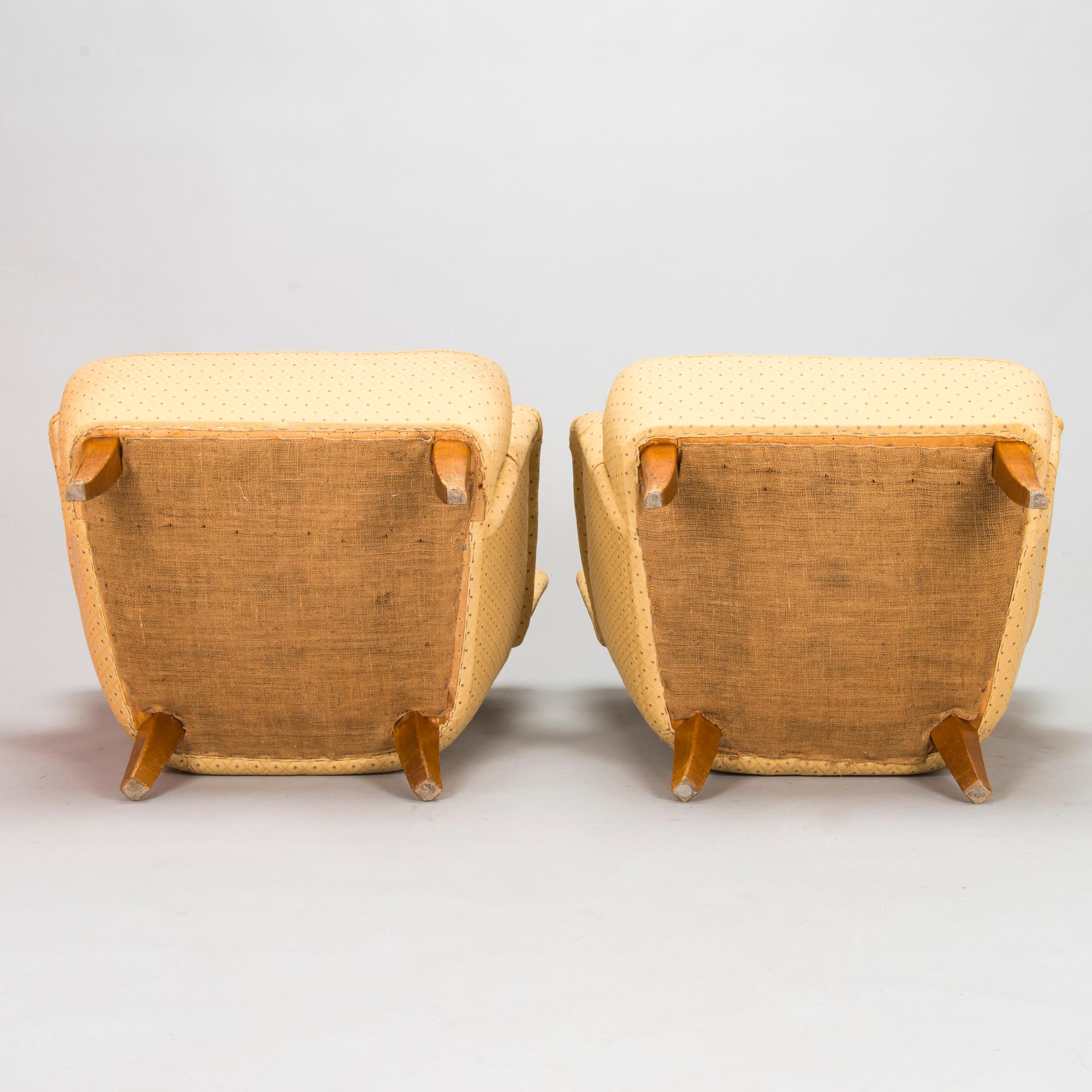 Ilmari Lappalainen, fåtöljer, ett par, "Laila", Asko, Finland 1950-tal.