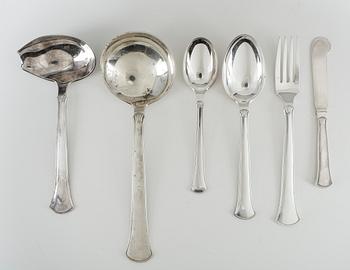 BESTICKSERVIS, 76 delar, sterlingsilver, Hans Hansen, Danmark, bland annat 1934. Vikt ca 2467g.