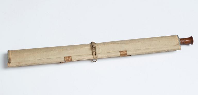 RULLMÅLNING, tusch och färg på papper. Okänd konstnär, Japan, troligen tidigt 1700-tal.