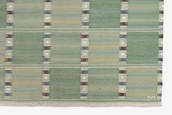 Barbro Nilsson, a carpet, 'Falurutan grön I', flat weave, c. 266 x 210 cm, signed AB MMF BN.