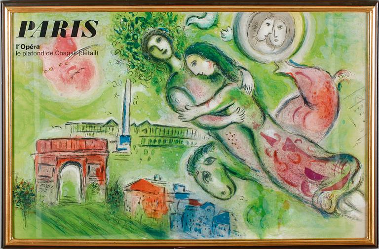 MARC CHAGALL (efter), färglitografi.