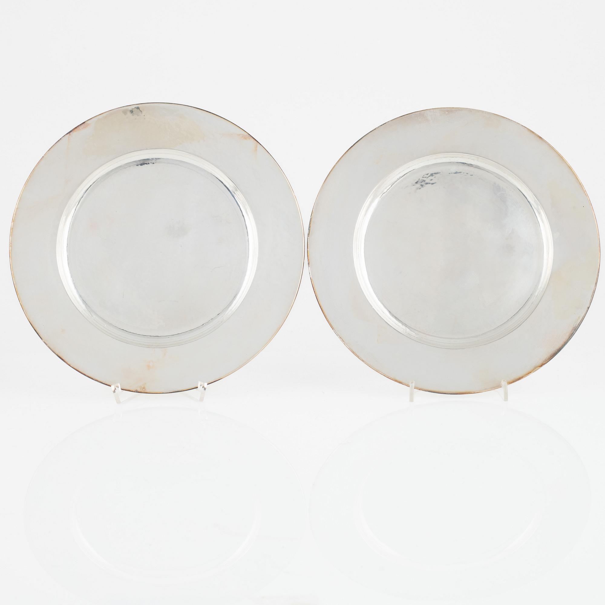 Tallrikar, silver, 12 st, GAB, Stockholm, 1928.