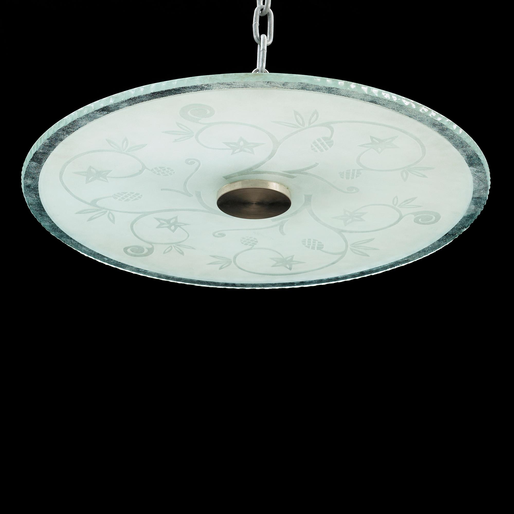 TAKPLAFOND, glas, Sverige, 1940-tal. Diameter 60 cm.