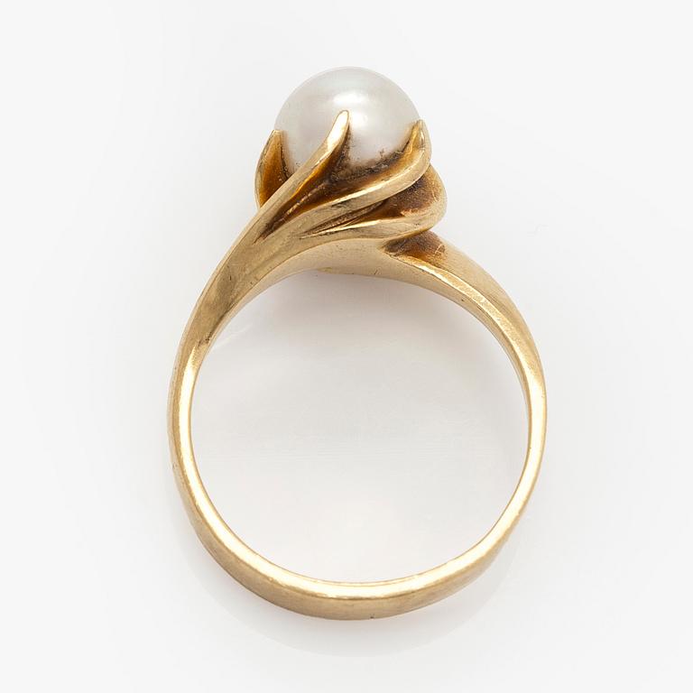 Ring, cultured pearl, 14K gold.