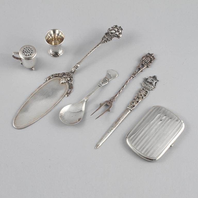 PARTI SILVER, 7 delar, 1900-tal, vikt 205 gram.
