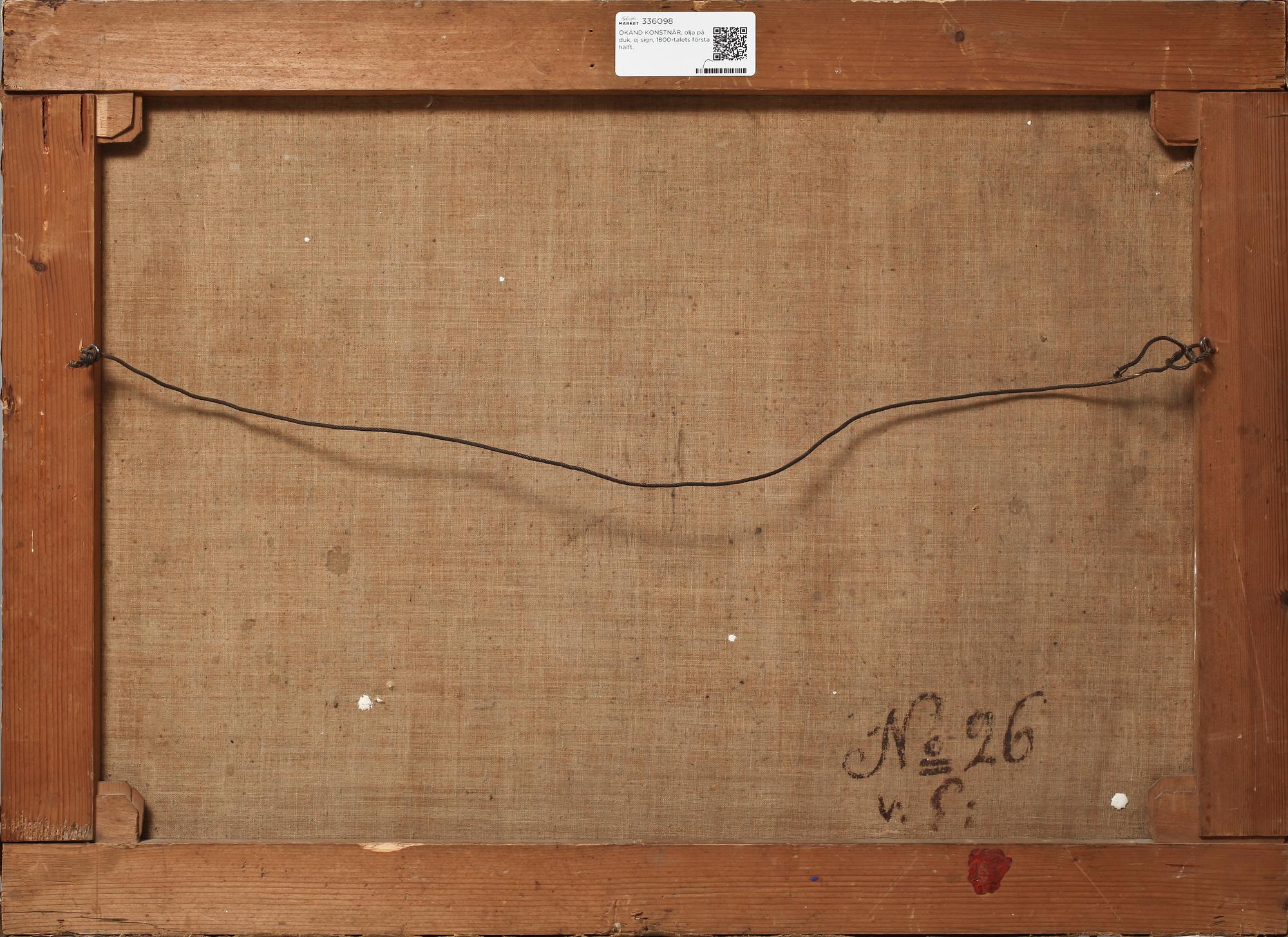 OKÄND KONSTNÄR, olja på duk, ej sign, 1800-talets första hälft.