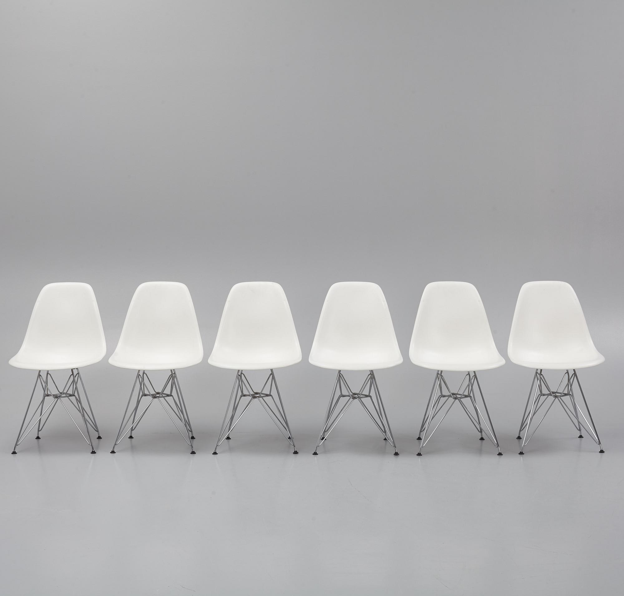 Charles & Ray Eames, stolar, 6 st, "Plastic chair", Vitra, 2006.