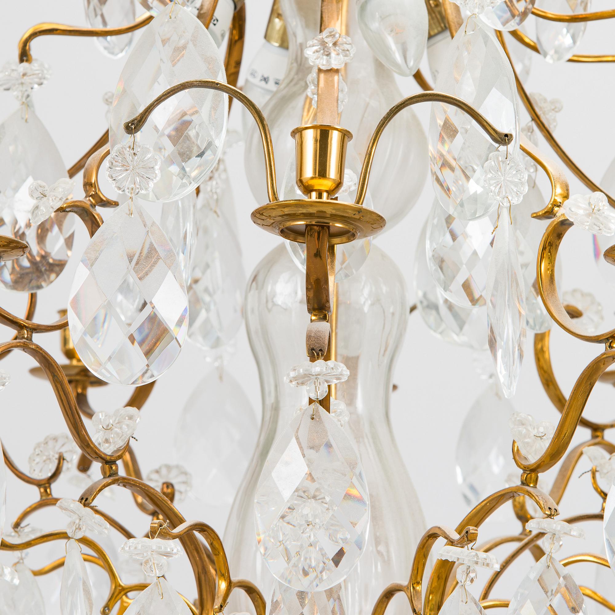 A baroque style chandelier, second half of the 20th century.