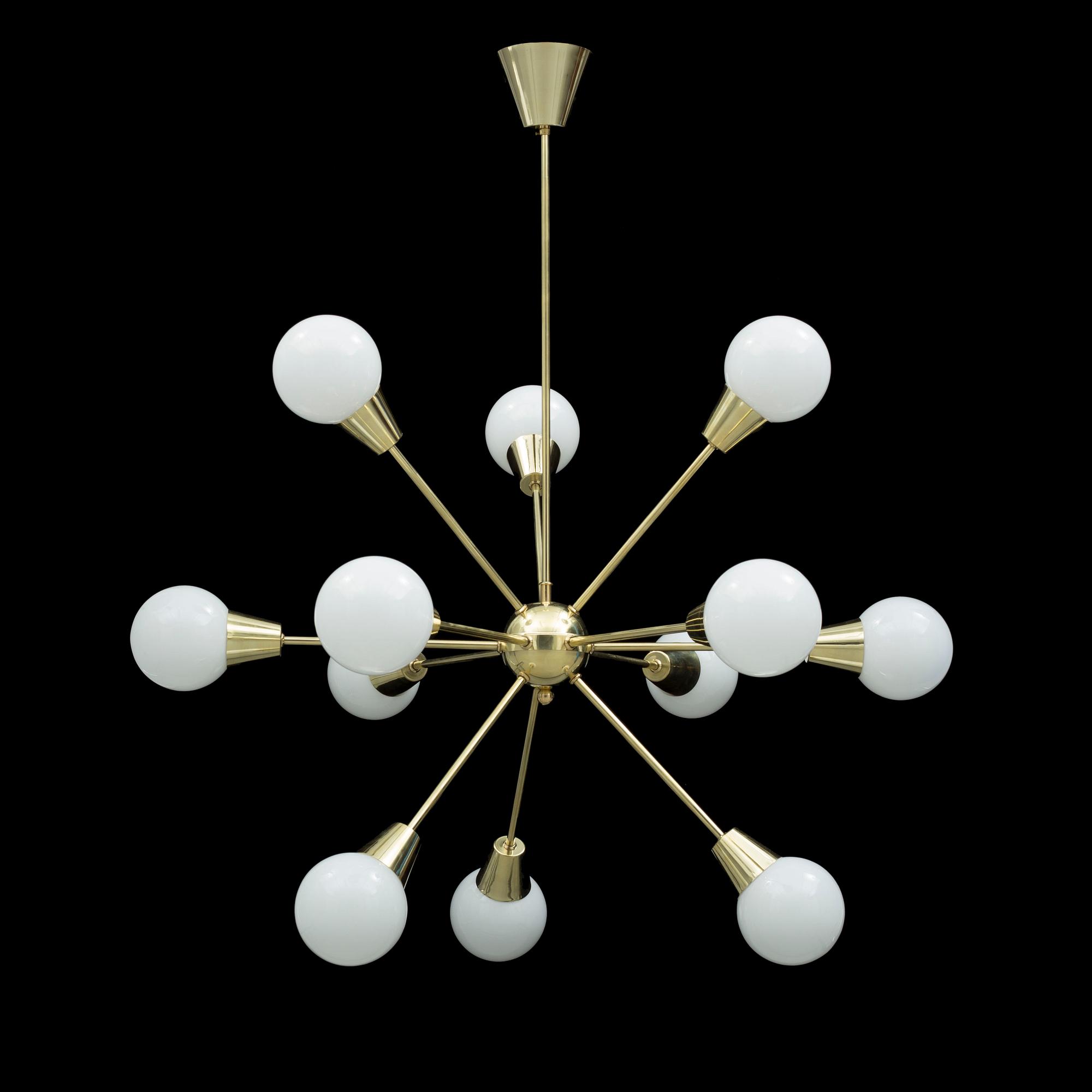 TAKLAMPA, "Sputnikmodell", 1900-tal. Totalhöjd ca 108 cm.