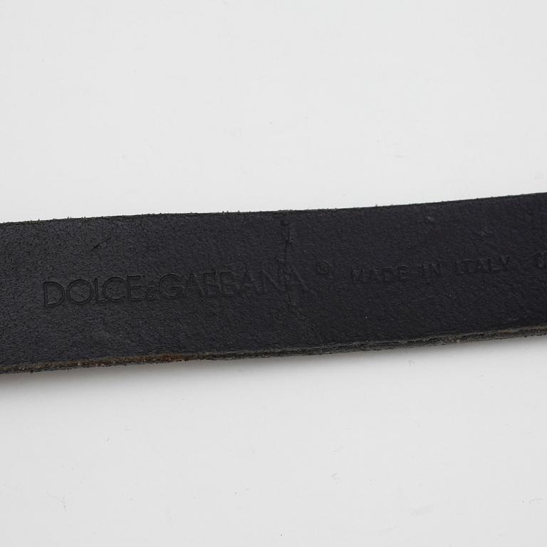 DOLCE & GABBANA, a black leather belt.