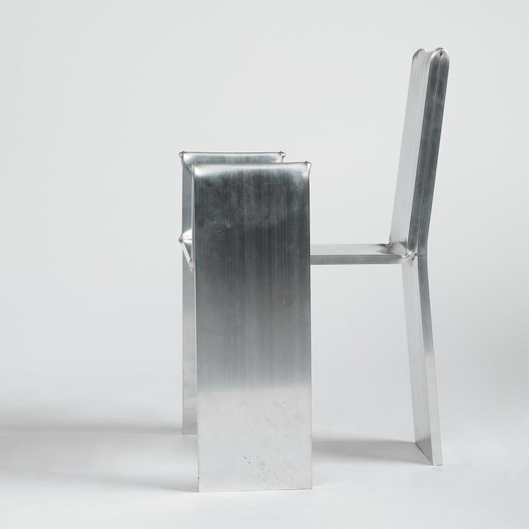 David Taylor, a unique "Aluminium Chair", own studio, Sweden 2021.