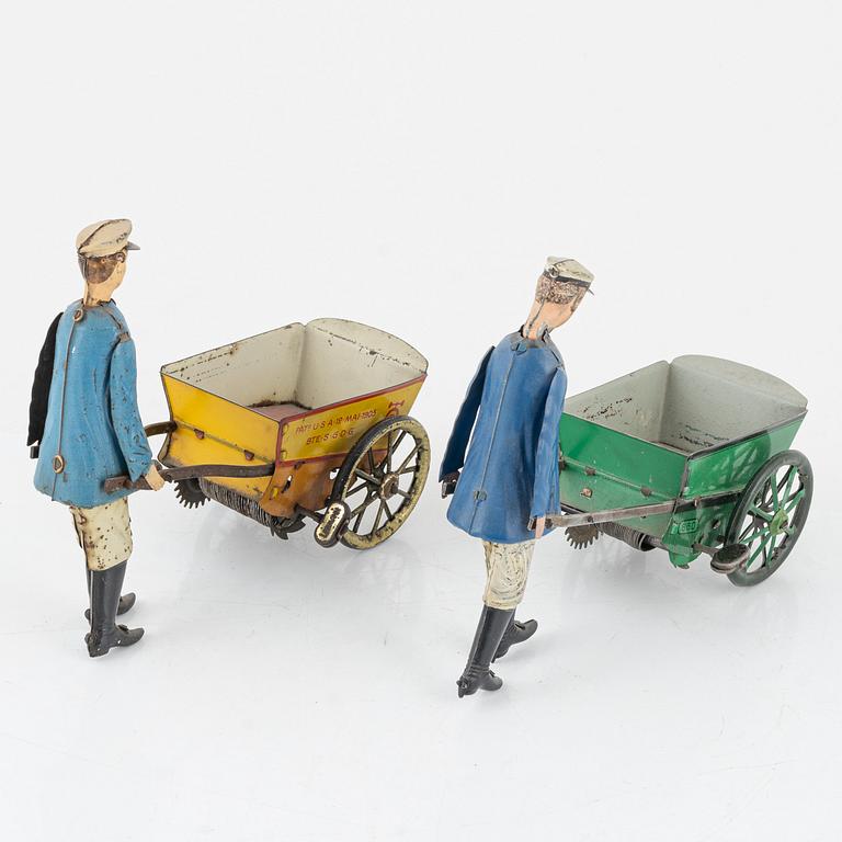 Lehmann, two 'Tap Tap' tin toys, Germany early 20th century.