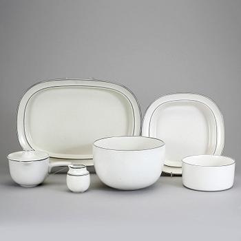 SERVIS, 54 delar, stengods, "Birka", Stig Lindberg, Gustavsberg, 1900-talets andra hälft.