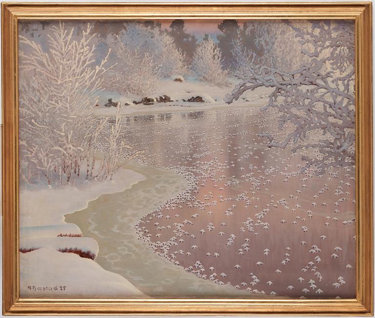 Gustaf Fjaestad, Winter landscape.