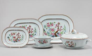 SERVISDELAR, 129 st, flintgods, "Lotus", Rörstrand, 1956-1971.