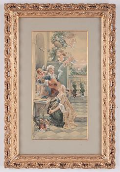 Johnny Millar · JOHNNY MILLAR, kopia efter Julius Kronberg, blandteknik, signerad och daterad 1898.