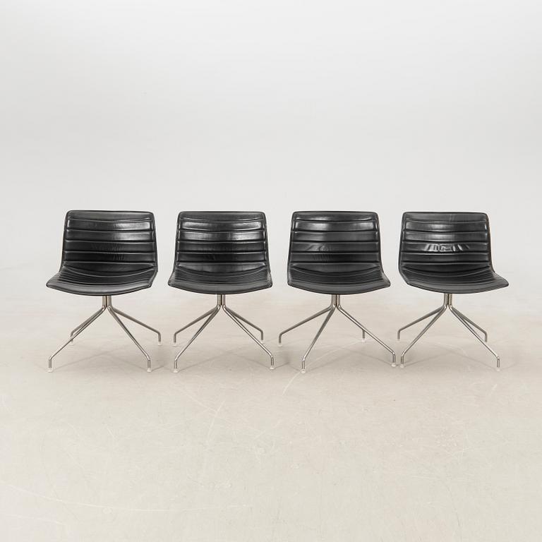 Lievore Altherr Molina, chairs 4 pcs "Catifa" for Arper, Italy late 20th century and table.