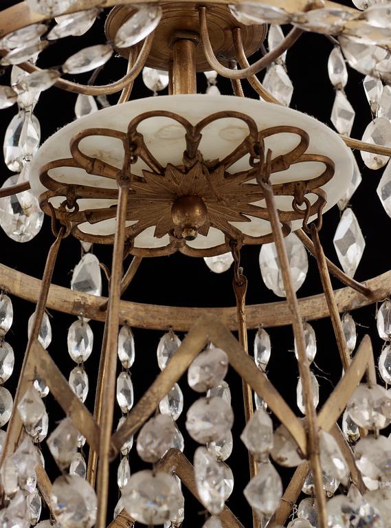 A late Gustavian circa 1800 seven-light chandelier.