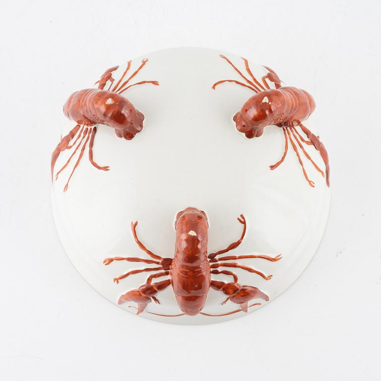 Kräftskål, porslin, 1900-tal, troligen Rörstrand.