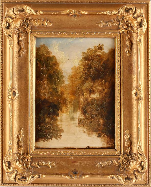 OKÄND KONSTNÄR, olja på pannå, England, 1800-tal.
