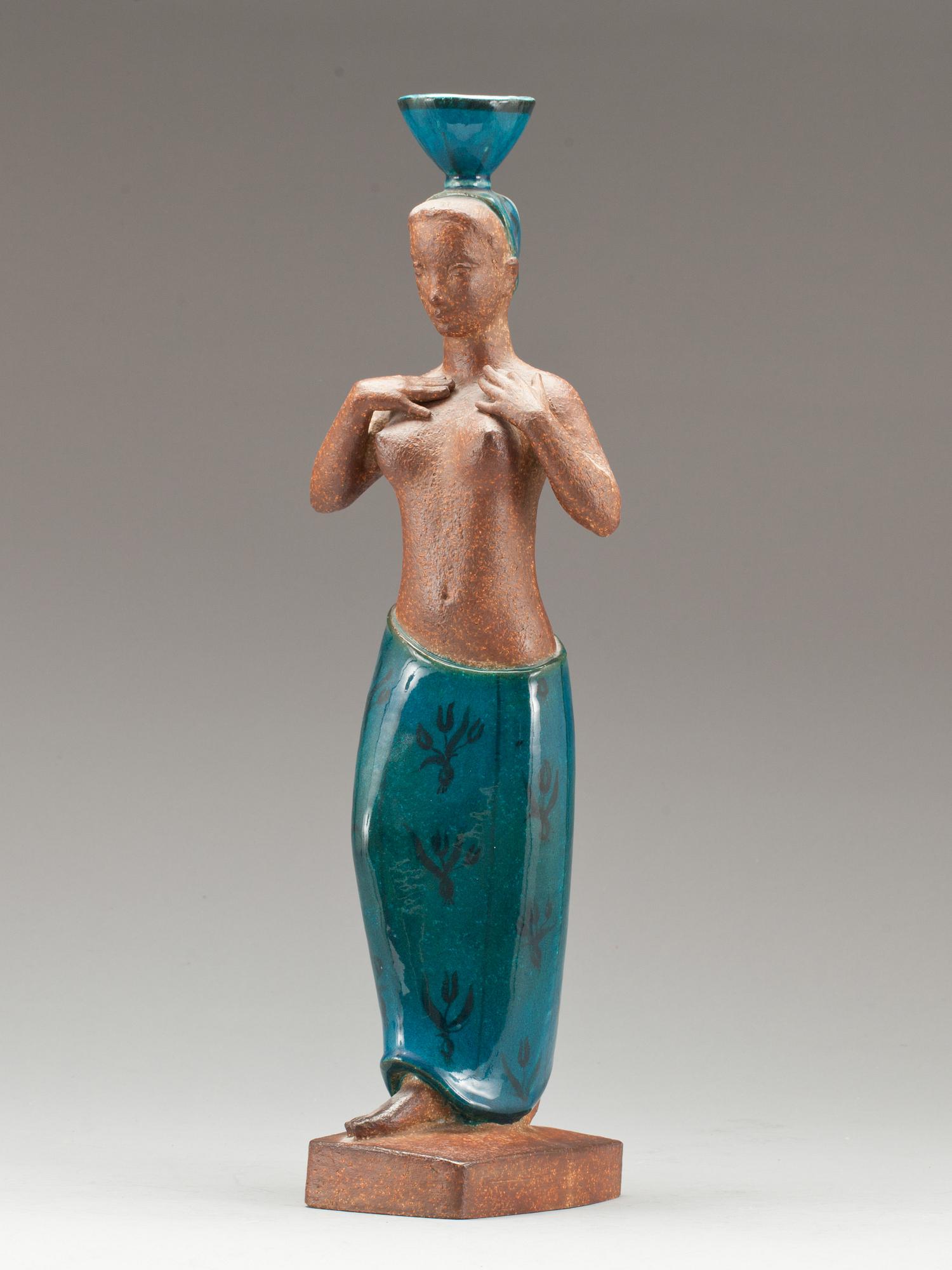 FIGURIN, stengods, Johannes Hedegaard, Royal Copenhagen, 1950-60-tal, sign.