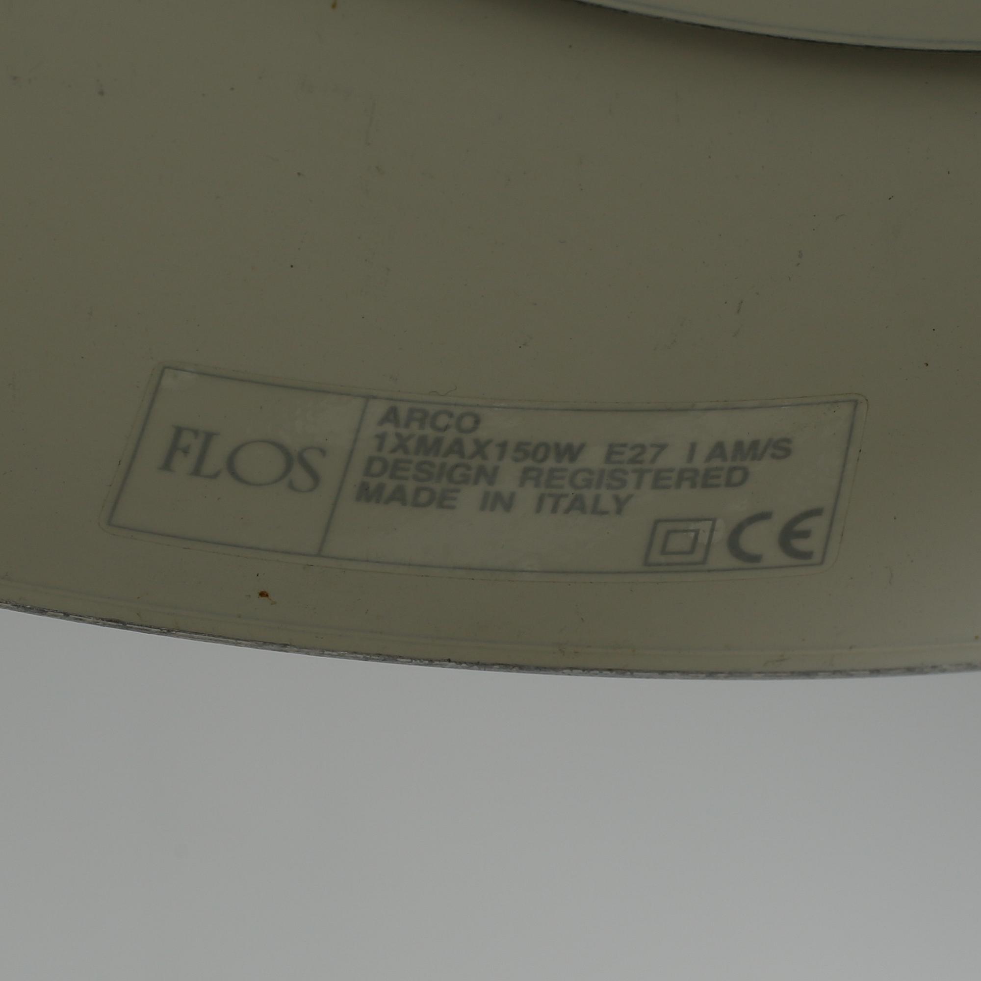 GOLVLAMPA, "Arco", Achille och Pier Castiglioni, Flos, Italien, jubileumsutgåva, numrerad 1567/3000, 2002.