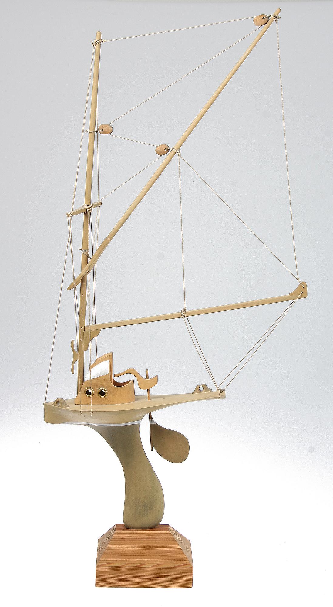 SKULPTUR, trä, Bengt Lundin, monogramsign.