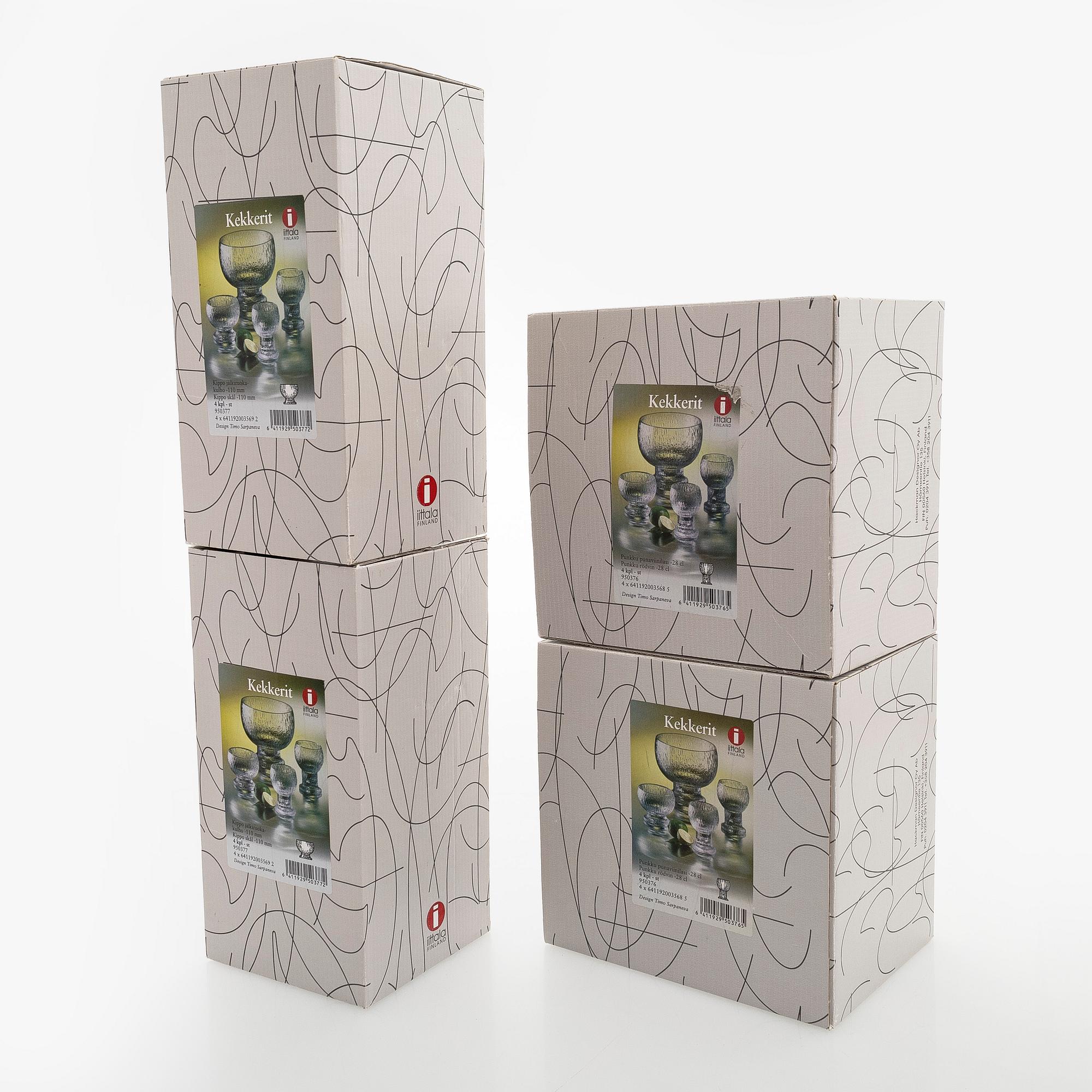 Timo Sarpaneva, juomalaseja, 28 kpl "Kekkerit", Iittala.