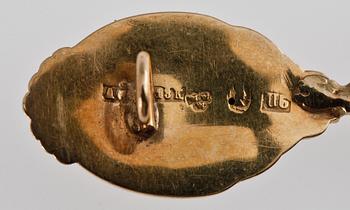 PARTI GULD, 4 delar, 18k guld, bl a Finland, sent 1800-tal - 1900-talets mitt. Tot ca 12 gr.