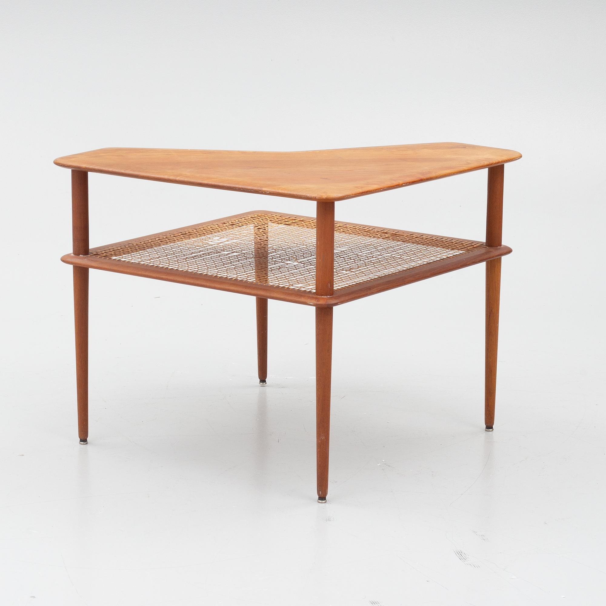 Peter Hvidt & Orla Mølgaard Nielsen, a corner sofa with table, three pieces, 'Minerva', France & Daverkosen, Denmark, 1950s/1960s.