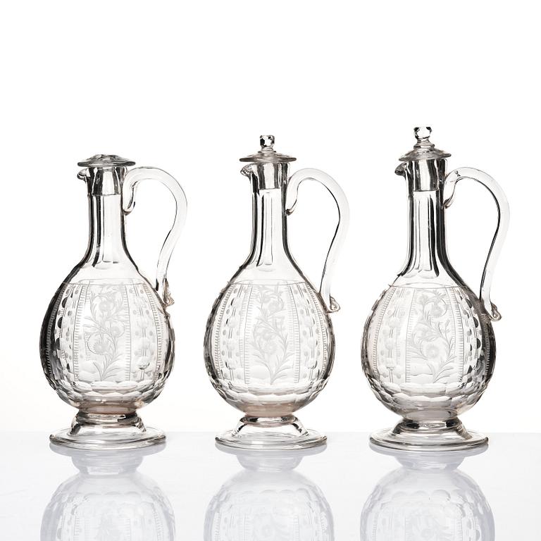 Glasservis, 21 delar, 1800-tal.