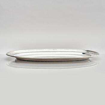 A Lithuanian silver serving dish, mark of Franz Meyer, Vilnius 1860.