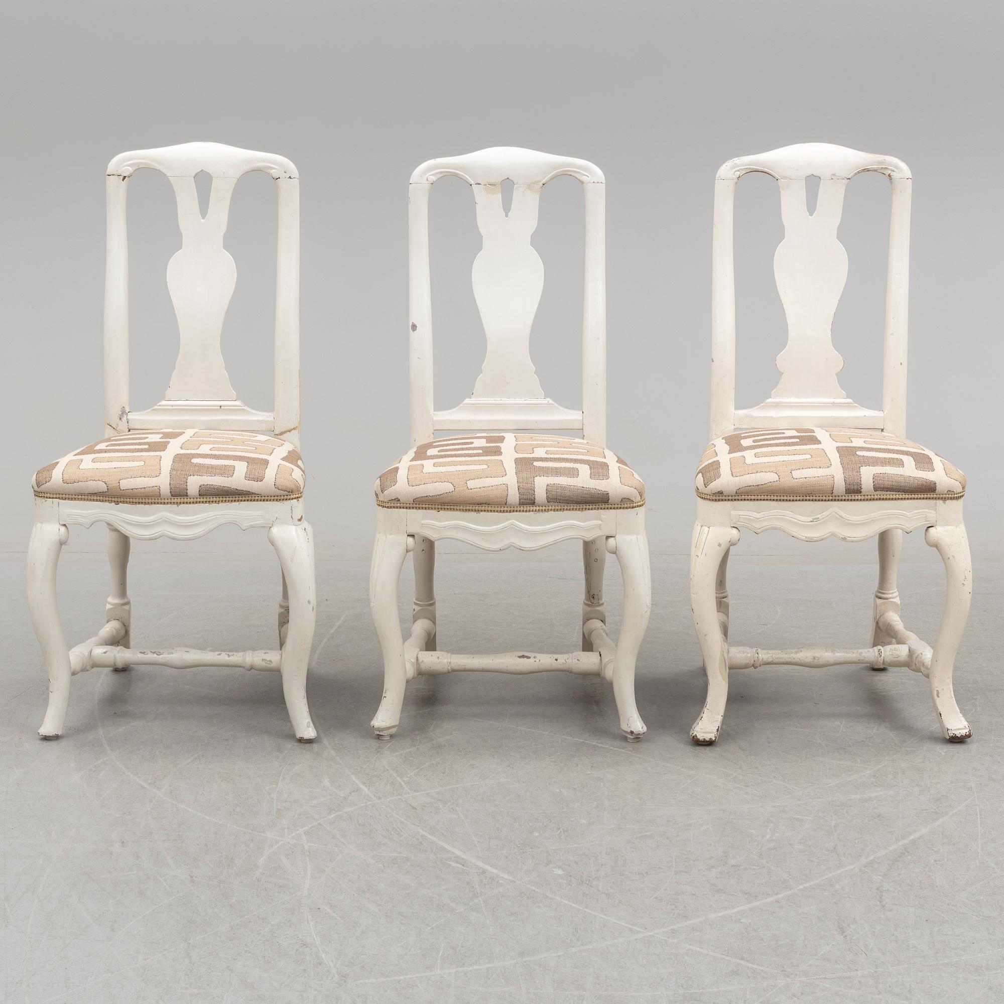 STOLAR 7 stycken, rokoko, 1700-talets andra hälft.