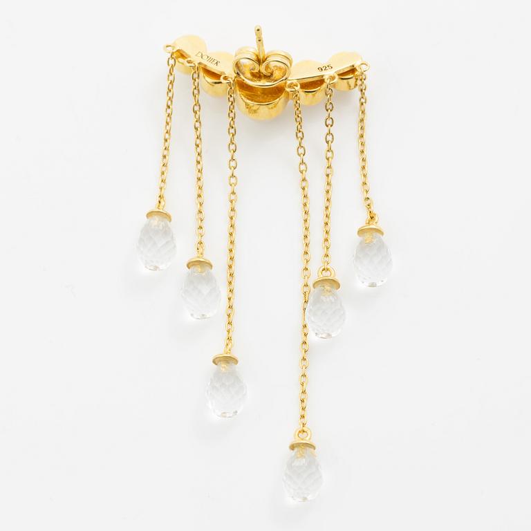 Maria Nilsdotter, a single earring, "rain earring" and a pair, silver with pearls and quartz.