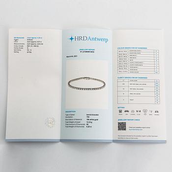 Brilliant-cut diamond tennis bracelet, with report HRD.