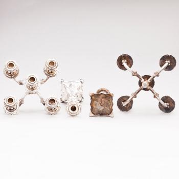 Two five-light silver candelabra, Kultakeskus, Hämeenlinna, Finland 1945 and 1985/-86.