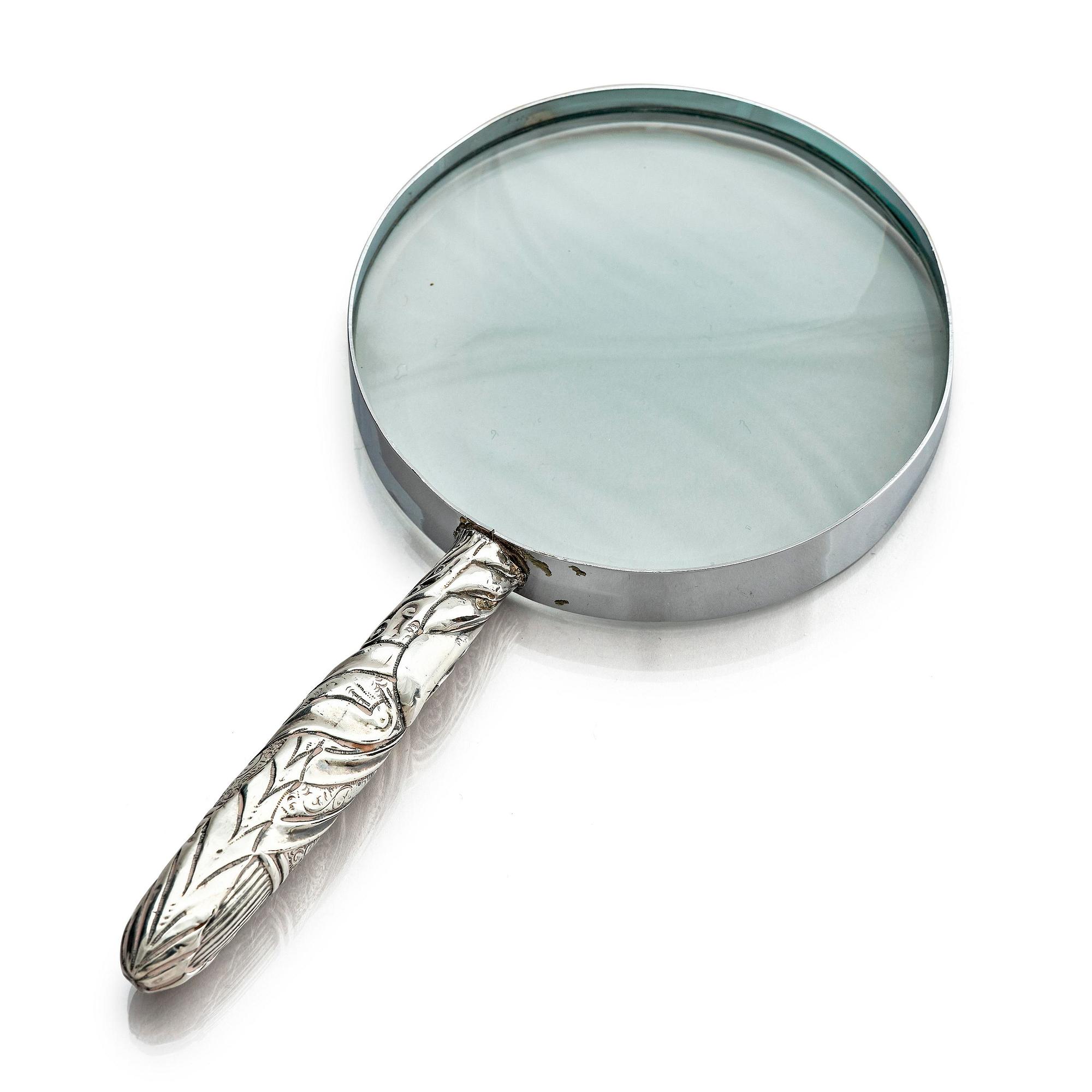 A silver magnifying glass, Birmingham, England 1897.