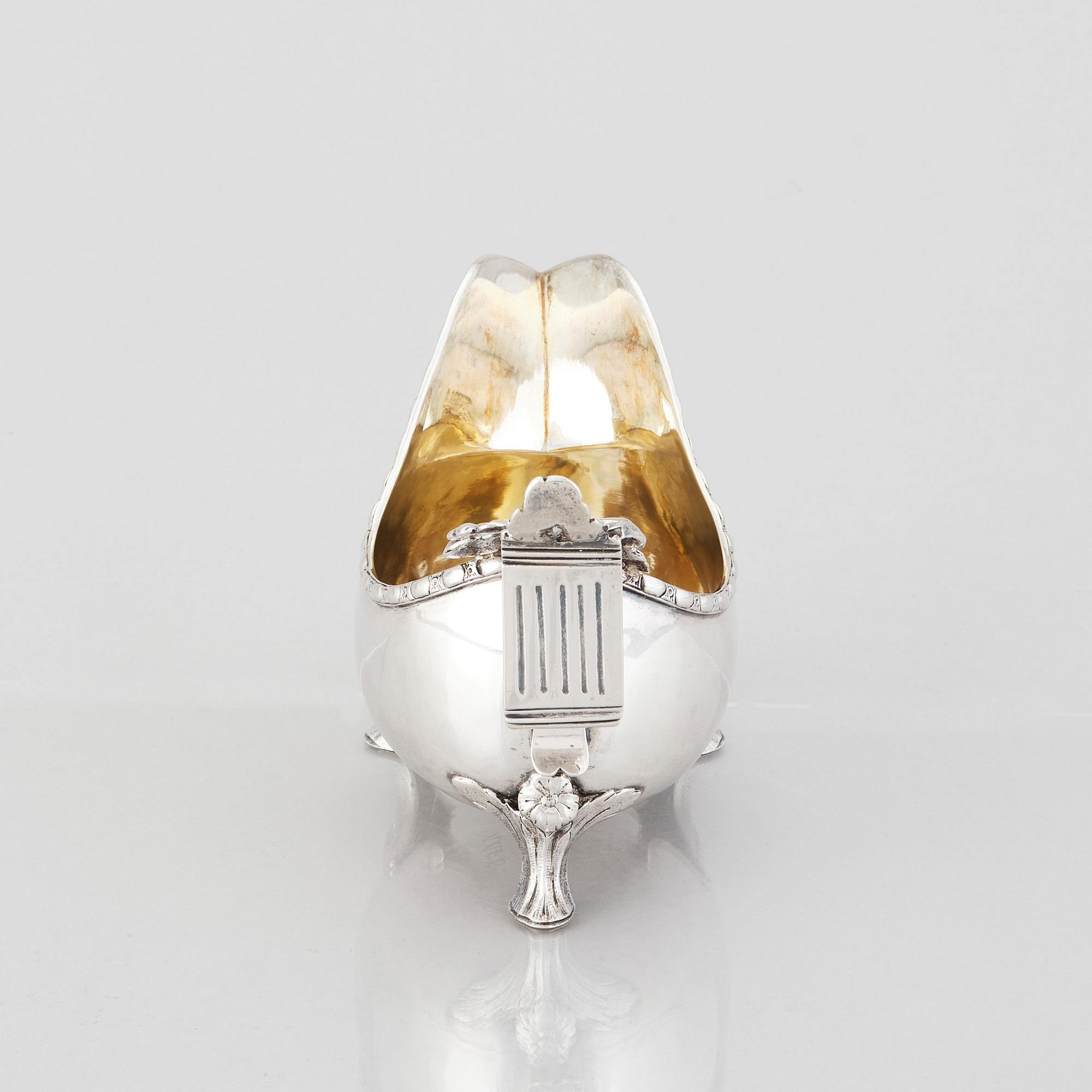 A Swedish 18th Century parcel-gilt silver cream-jug, mark of Pehr Zethelius, Stockholm 1782.