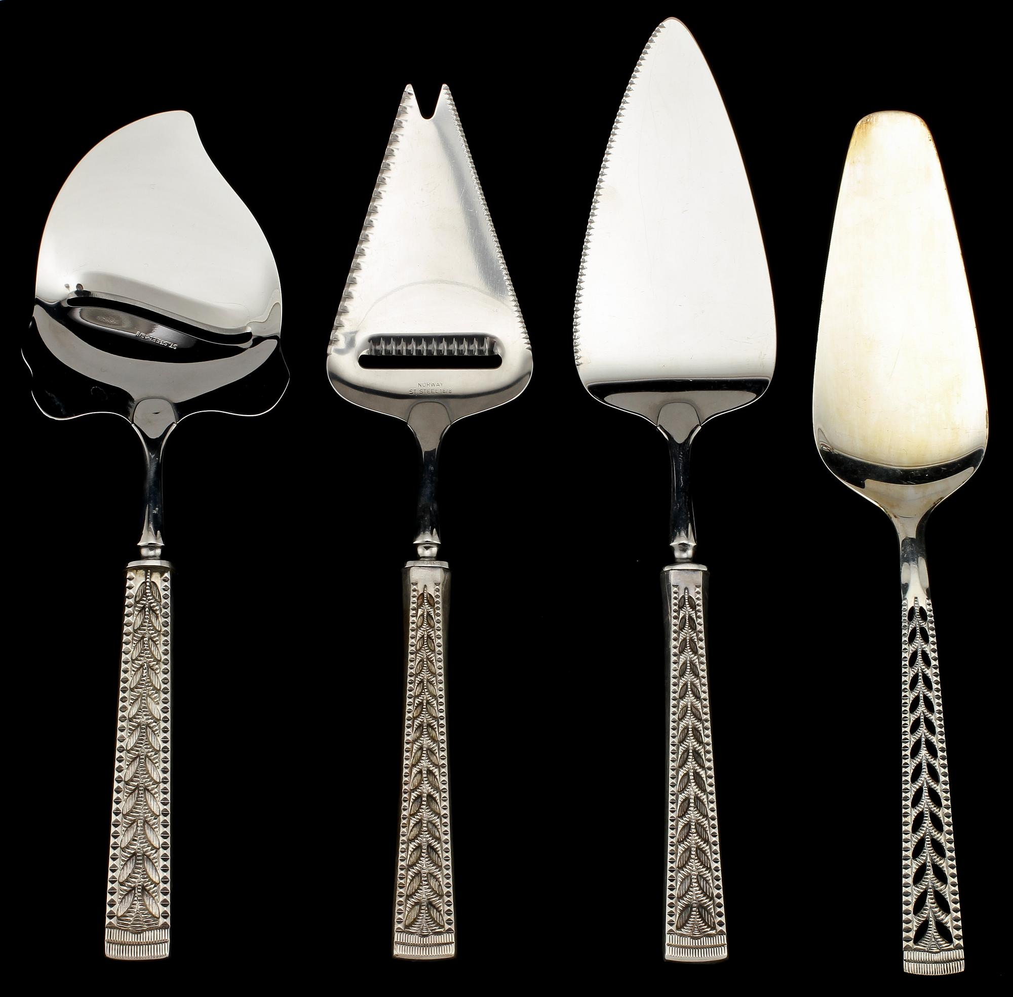 BESTICKSERVIS, 69 delar, silver, Norge, 1900-tal. Tot vikt 2250 g.