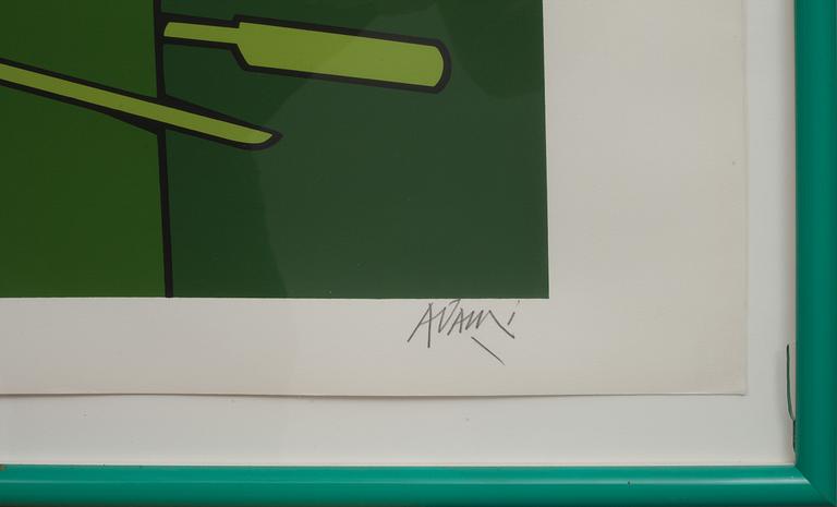 VALERIO ADAMI, färgserigrafi, signerad och numrerad 84/100.